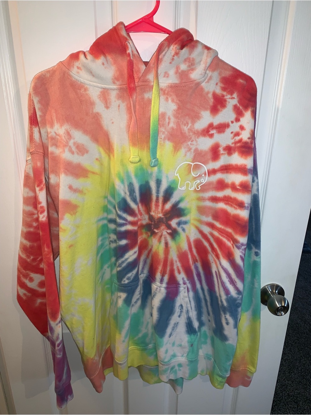 ivory ella Women’s Multicolor Tie-Dye Hoodie - Red, Yellow, Green, Blue, Purple